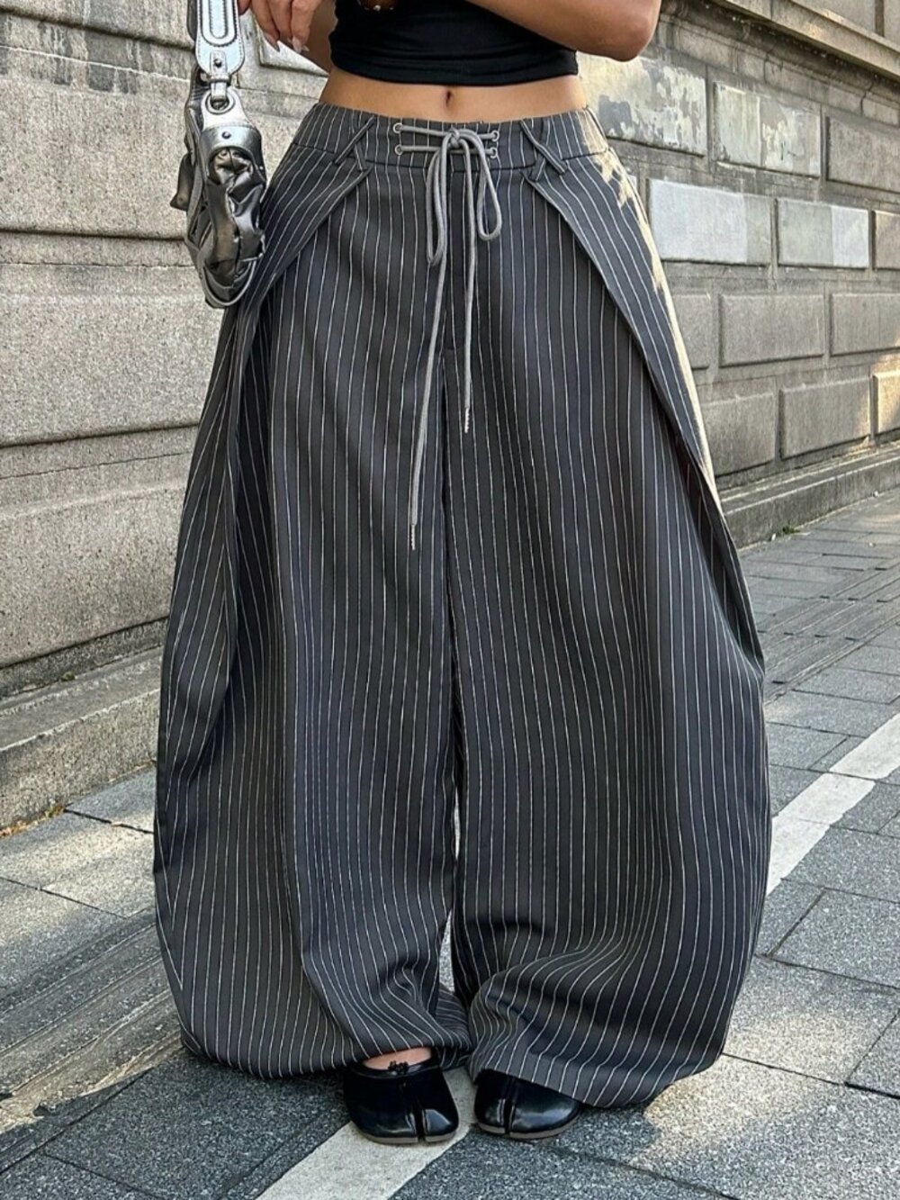 Grey Casual Women's Oversized Extra Wide Leg Pants - Picture 1 of 4